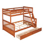 Stefan Twin over Full Bunk Bed with Ladder and Two Storage Drawers, Walnut