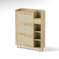 Bohemian Style Shoe Cabinet with Rattan Flip Drawers and Multiple Storage Options in Natural Wood