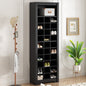ON-TREND Stylish Design 30 Shoe Cubby Console, Contemporary Shoe Cabinet with Multiple Storage Capacity, Free Standing Tall Cabinet with Versatile Use for Hallway,  Bedroom, Black