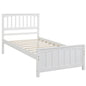 Classic Wood Platform Bed Twin Size with Headboard and Footboard, White, Plywood+MDF+Pinewood