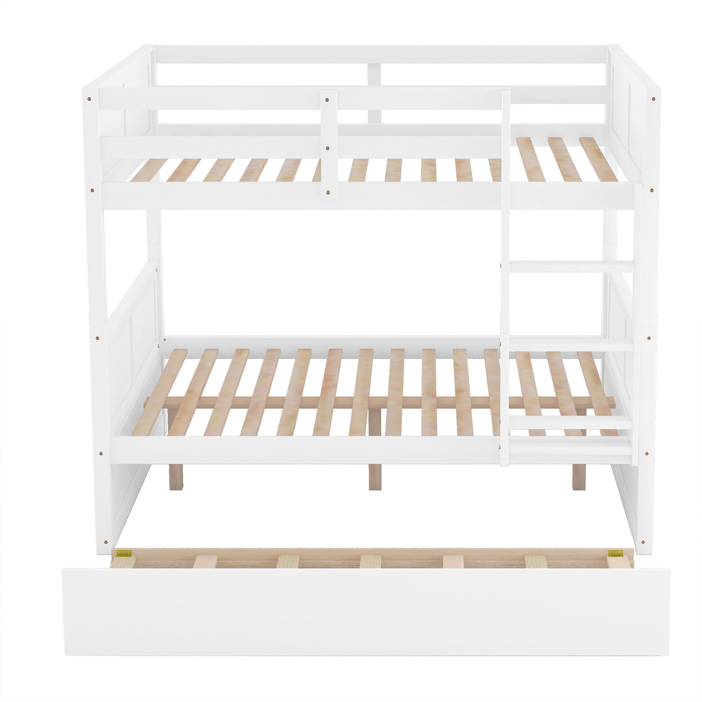 Brawnson Full over Full Bunk Bed with Twin Trundle, White