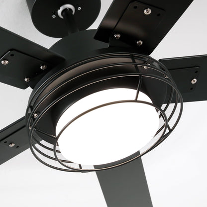 52 Inch Bernice DC Motor Industrial Downrod Ceiling Fan with LED Light and Remote Control
