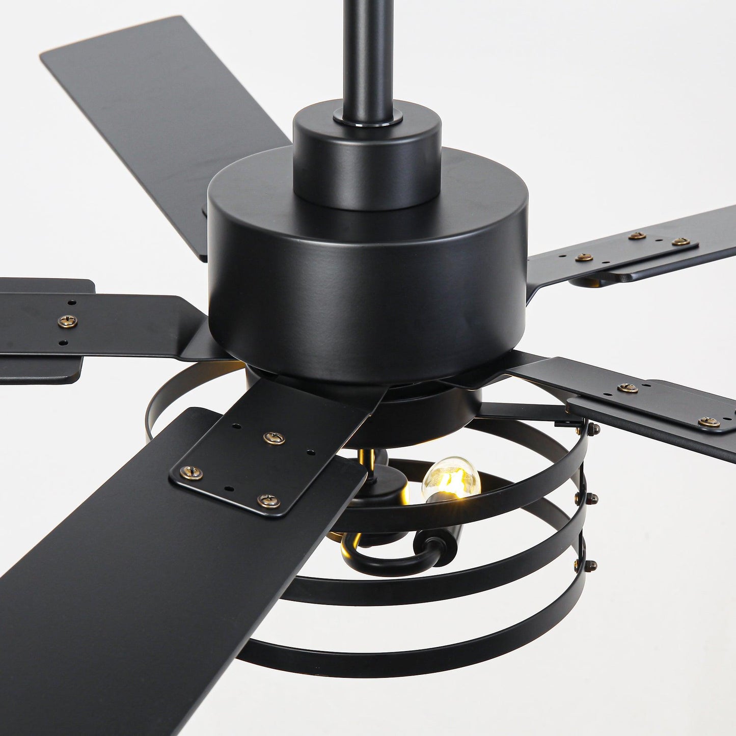 Vaczon 52 Inch DC Motor Industrial Downrod Ceiling Fan with Light and Remote Control