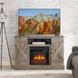 Farmhouse Classic Media TV Stand Antique Entertainment Console with 18' Electric Fireplace Insert for TV up to 50' with Open and Closed Storage Space, Gray Wash 47'W*15.5'D*30.75'H
