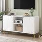 U-Can Modern TV Stand for TVs up to 55 Inches, Entertainment Center Media Console,Adjustable Shelf, Metal Legs, Handles and Anti-tip Device for Living room